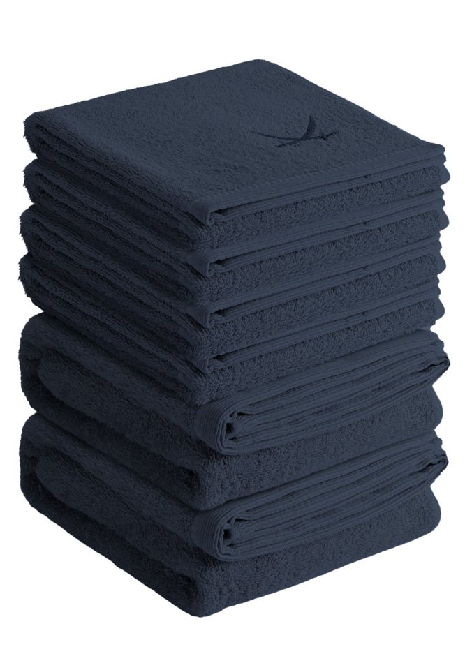 Sansibar Sylt Handtuch Set Classic 6-tlg, 100% Baumwolle, extra flauschig & saugstark, (6-St), pflegeleicht, trocknergeeignet, edle Stickerei, maritimes Design von Sansibar Sylt