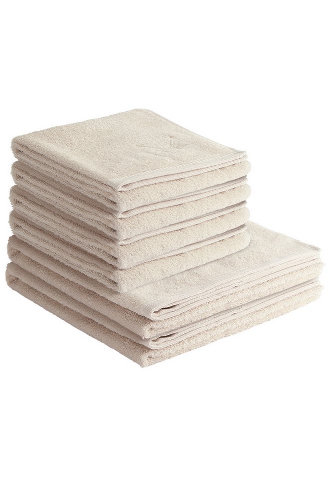 Sansibar Sylt Handtuch Set Classic 6-tlg, 100% Baumwolle, extra flauschig & saugstark, (6-St), pflegeleicht, trocknergeeignet, edle Stickerei, maritimes Design von Sansibar Sylt