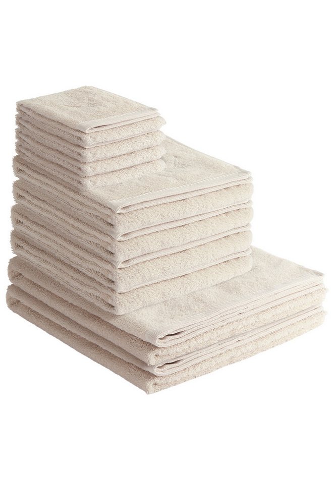 Sansibar Sylt Handtuch Set Handtuch Set Classic 10-tlg 100% Baumwolle, extra flauschig, saugstark, (10-St), pflegeleicht, trocknergeeignet, edle Stickerei, maritimes Design von Sansibar Sylt