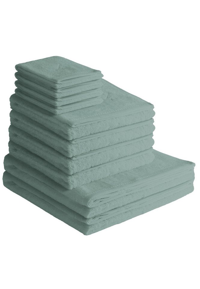 Sansibar Sylt Handtuch Set Handtuch Set Classic 10-tlg 100% Baumwolle, extra flauschig, saugstark, (10-St), pflegeleicht, trocknergeeignet, edle Stickerei, maritimes Design von Sansibar Sylt
