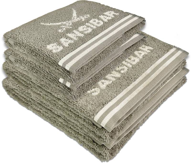 Sansibar Sylt Handtuch Set Sansibar Frottier-Serie Doubleface Set Nr. 1, (4er Set, 4-St), mit hochwertig gewebtem Sansibar Logo, in Doubleface-Optik von Sansibar Sylt