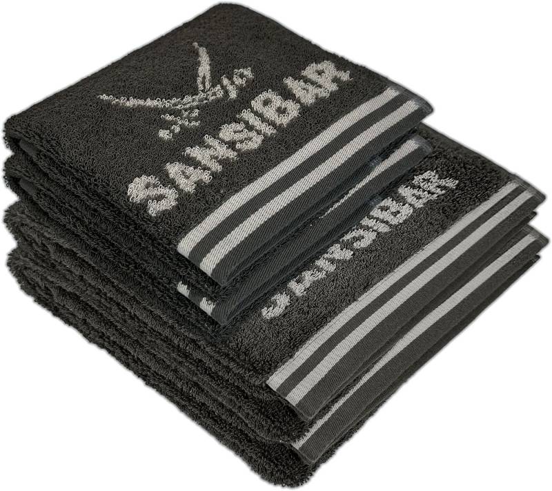Sansibar Sylt Handtuch Set Sansibar Frottier-Serie Doubleface Set Nr. 1, (4er Set, 4-St), mit hochwertig gewebtem Sansibar Logo, in Doubleface-Optik von Sansibar Sylt