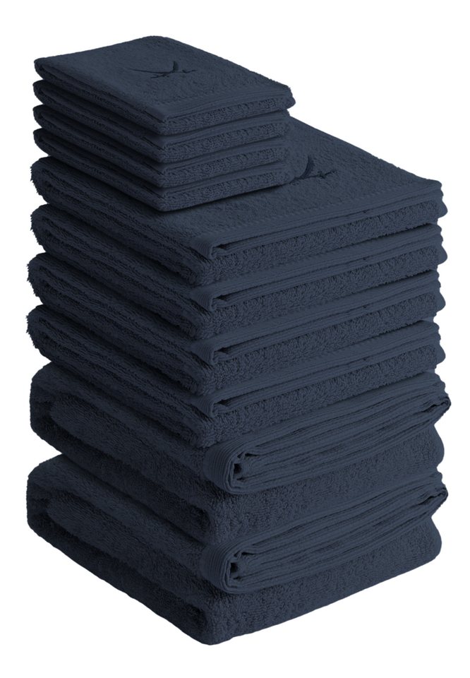 Sansibar Sylt Handtuch Set Sansibar Sylt Handtuch Set Frottier-Serie Classic Nr. 5 (Set, 10-tlg), (Set), hochwertige Ton-in-Ton Säbelstickerei von Sansibar Sylt