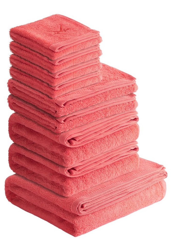 Sansibar Sylt Handtuch Set Sansibar Sylt Handtuch Set Frottier-Serie Classic Nr. 6 (Set, 9-tlg), (Set), mit hochwertiger Ton-in-Ton Säbelstickerei von Sansibar Sylt