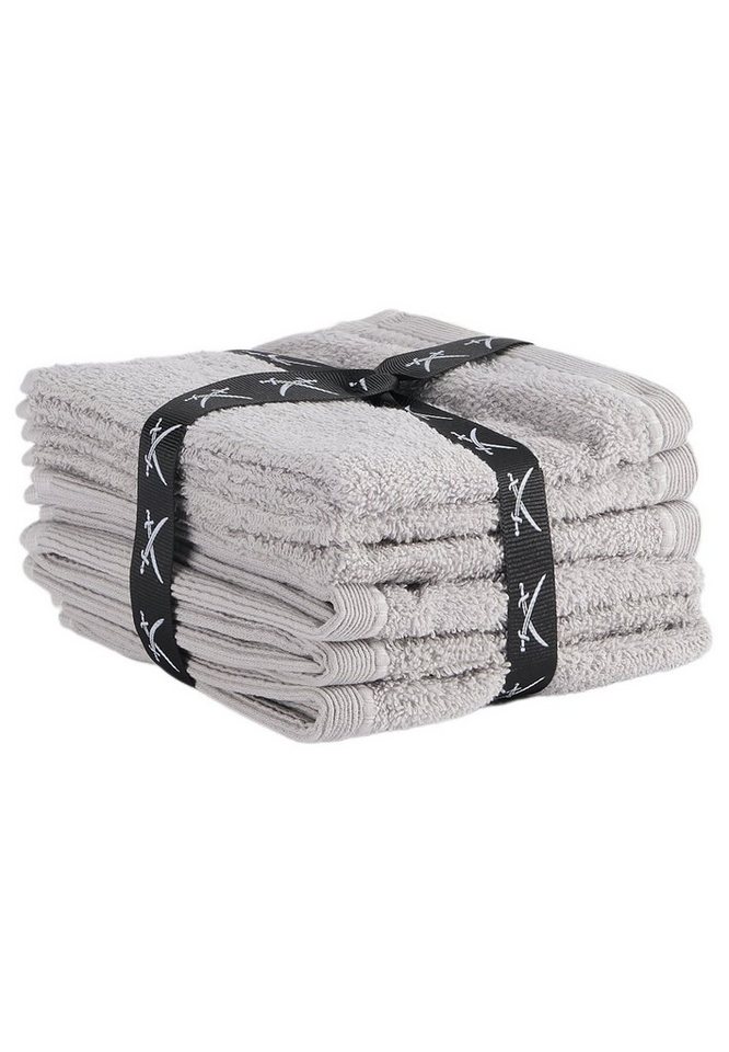 Sansibar Sylt Seiftuch Sansibar 6er Set Frottier-Serie Classic, 30x30 cm, (Set), mit hochwertiger Sansibar Säbel Stickerei von Sansibar Sylt