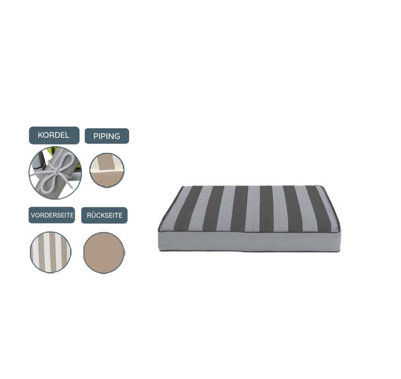 Sansibar Sylt Sitzsack SANSIBAR Gartenauflage Sitzkissen LBH 50x50x5 cm grau von Sansibar Sylt