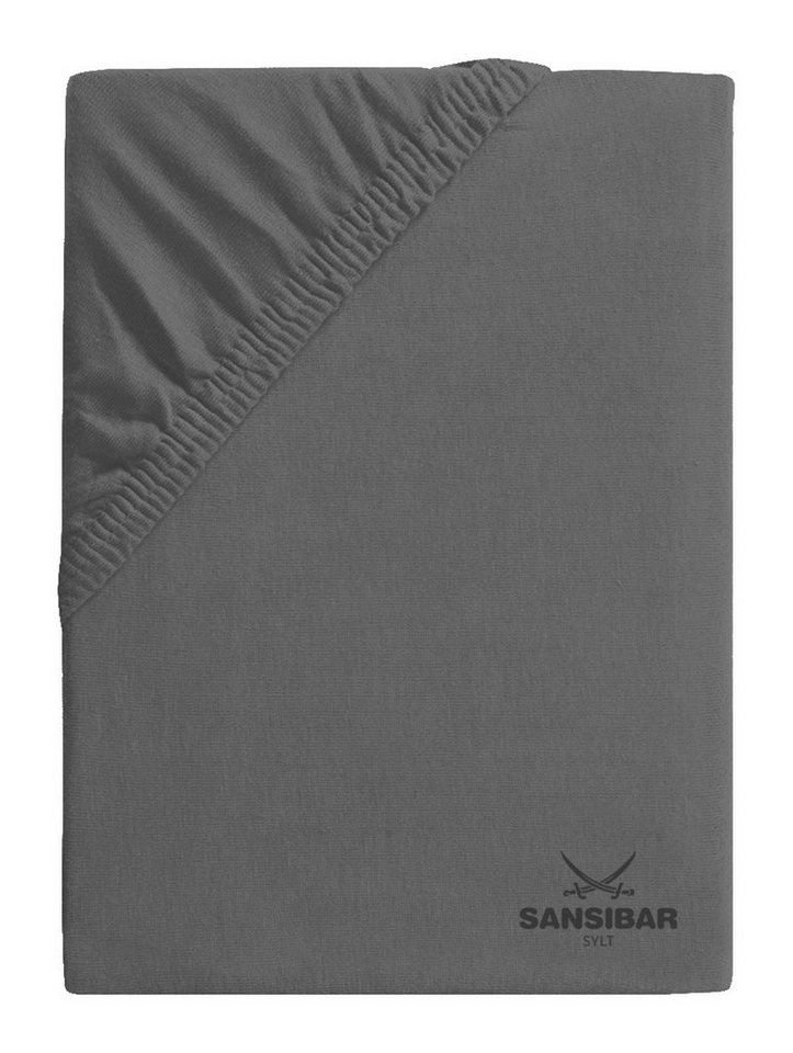 Sansibar Sylt Spannbettlaken Uni Jersey Boxspring Spannbetttuch, perfekte Passform, 40 cm Steg, Gummizug: rundum, Rundumgummizug, (1 Stück), hochwertige Baumwolle, langlebig, klimaregulierend von Sansibar Sylt
