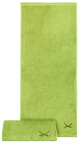 Sansibar 2er Set Badetuch 90x180 cm – saugstarkes Strandtuch/Saunatuch aus Baumwolle – Oeko-TEX zertifizierter Frottee – Sylt-Design mit gesticktem Säbel-Logo – Grün Sansibar 2er Set Badetuch 90x180 cm – saugstarkes Strandtuch/Saunatuch aus Baumwolle – Oeko-TEX zertifizierter Frottee – Sylt-Design mit gesticktem Säbel-Logo – Grün von Sansibar