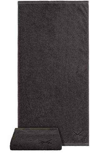 Sansibar 2er Set Handtuch 50x100 cm – Saugstarkes Frotteetuch aus 100 % Baumwolle – Oeko-TEX Zertifiziert – Sylt-Design mit gesticktem Säbel-Logo – Anthrazit Sansibar 2er Set Handtuch 50x100 cm – Saugstarkes Frotteetuch aus 100 % Baumwolle – Oeko-TEX Zertifiziert – Sylt-Design mit gesticktem Säbel-Logo – Anthrazit von Sansibar