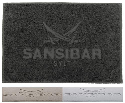 Sansibar Badvorleger 50x80 cm 100% Baumwolle Fein-Flor Badteppich Badematte Anthrazit Einzeln von Sansibar