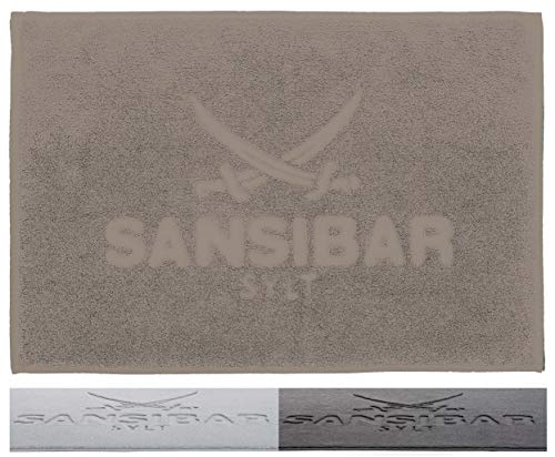 Sansibar Badvorleger 50x80 cm 100% Baumwolle Fein-Flor Badteppich Badematte Taupe Einzeln von Sansibar