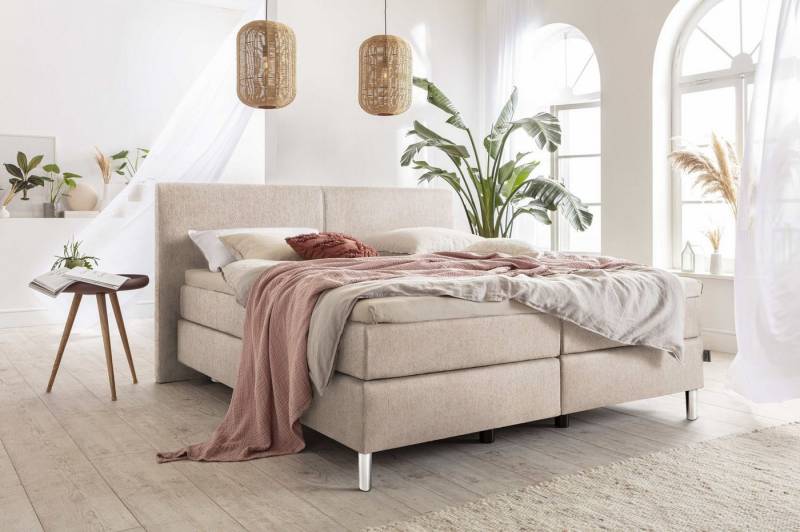 SANSIBAR Living Boxspringbett Boxspringbett SANSIBAR SVENDBORG LF 180x200 cm braun Box-Spring-Bett von SANSIBAR Living