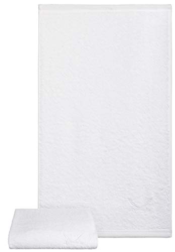 Sansibar Duschtuch 2er Set 70x140 cm 100% Baumwolle mit gesticktem Säbel Logo Badtuch Handtuch Weiß von Sansibar