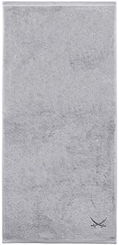 Sansibar Duschtuch 70x140 cm 100% Baumwolle mit gesticktem Säbel Logo Badtuch Handtuch Silber Einzeln von Sansibar
