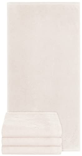 Sansibar 4er Set Gästetuch 30x50 cm – Saugstarkes Frotteetuch aus 100 % Baumwolle – Oeko-TEX Zertifiziert– Sylt-Design mit gesticktem Säbel-Logo – Sand von Sansibar