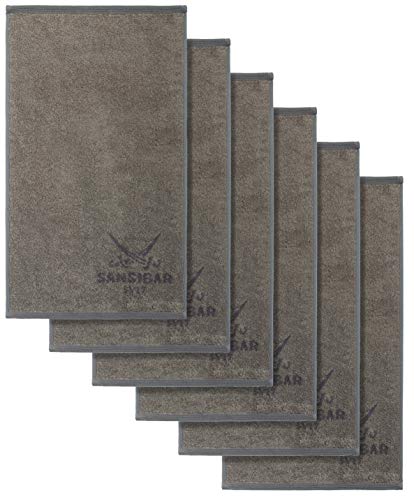 Sansibar Handtuch 6er Set 50x100 cm 100% Baumwolle Doubleface Frottiertuch Zweifarbig Taupe/Anthrazit von Sansibar