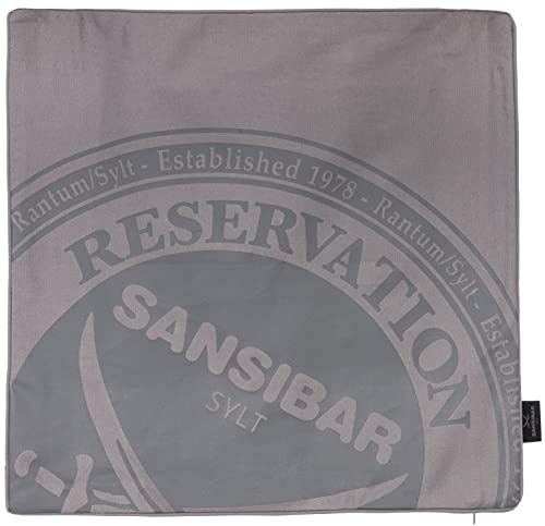Sansibar Kissen 1er Set Bezug Grau ca.45x45 cm Reservation Dekokissen 100% Baumwolle Sofakissen von Sansibar
