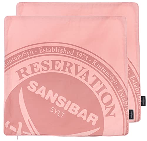 Sansibar Kissen 2er Set Bezug Pink ca.45x45 cm Reservation Dekokissen 100% Baumwolle Sofakissen von Sansibar