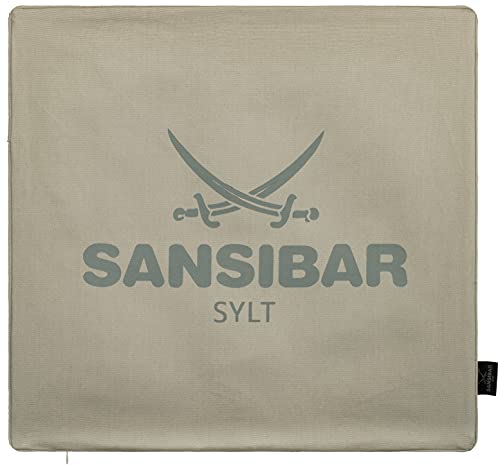 Sansibar Kissen Zierkissen Dekokissen Sofakissen 100% Baumwolle (Bezug - 45x45 cm, Taupe/Anthrazit) von Sansibar