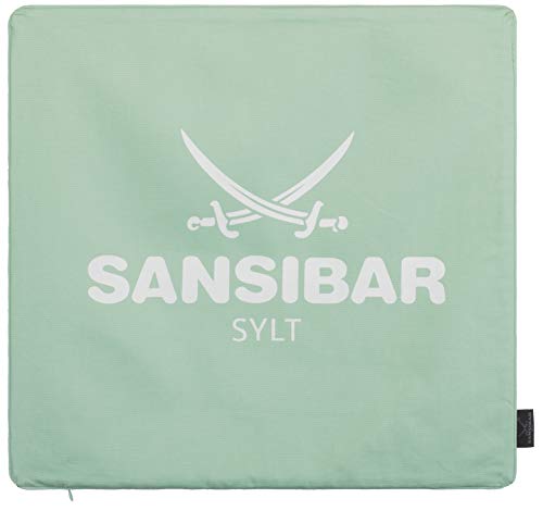 Sansibar Kissen Zierkissen Dekokissen Sofakissen 100% Baumwolle (Bezug - 45x45 cm - 2er-Set, Mint/Weiß) von Sansibar