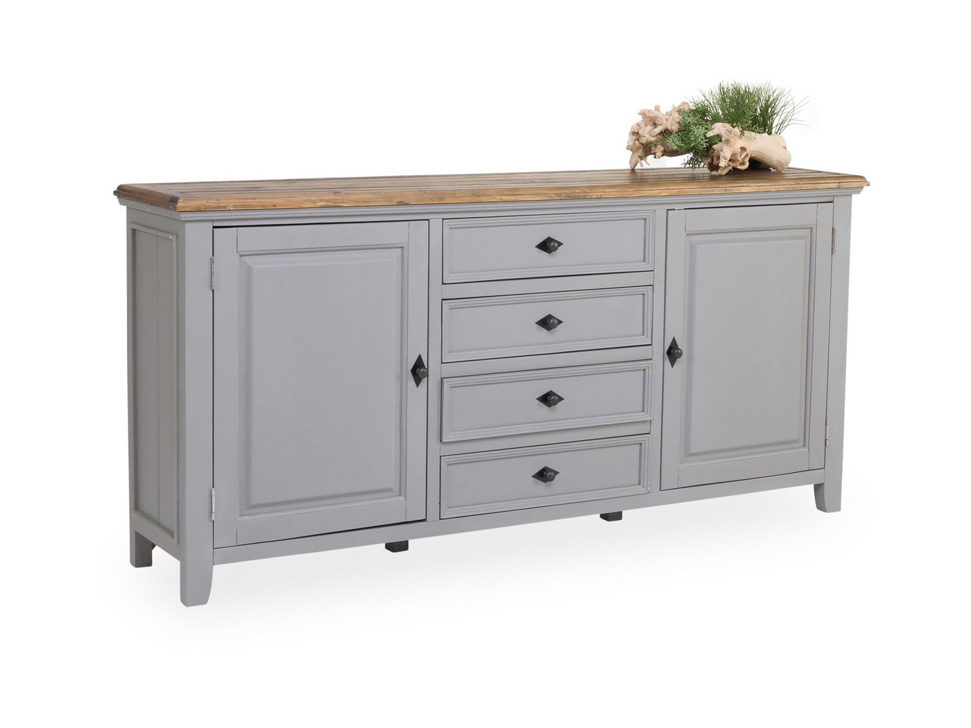 SANSIBAR Living Sideboard Sideboard SANSIBAR MORSUM (BHT 180x85x40 cm) BHT 180x85x40 cm grau von SANSIBAR Living