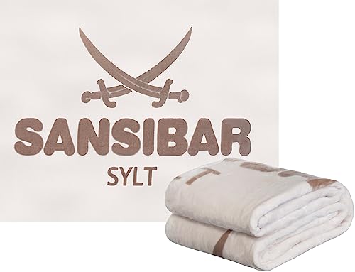 Sansibar Sylt Wohndecke Kuscheldecke Tagesdecke Sofadecke Microfaser 150x200 cm Offwhite-Taupe von Sansibar