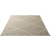 Sansibar Teppich "Braderup", rechteckig, 2 mm Höhe, Flachgewebe, modernes Scandi Design, Motiv Rauten, mit Fransen von Sansibar