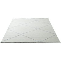 Sansibar Teppich "Braderup", rechteckig, 2 mm Höhe, Flachgewebe, modernes Scandi Design, Motiv Rauten, mit Fransen von Sansibar