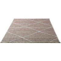 Sansibar Teppich "Braderup", rechteckig, 2 mm Höhe, Flachgewebe, modernes Scandi Design, Motiv Rauten, mit Fransen von Sansibar