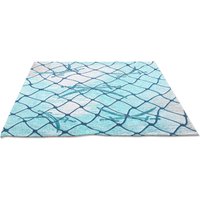 Sansibar Teppich "Keitum 005", rechteckig, 3 mm Höhe, Flachgewebe, modernes Design, Motiv Fischernetz & gekreuzte Säbel von Sansibar