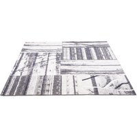 Sansibar Teppich "Keitum 010", rechteckig, Flachgewebe, modernes Holz Design, Motiv, gekreuzte Säbel von Sansibar