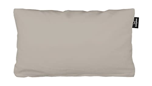 Sansibar Uni Jersey Kissenhülle, 40x80 cm, mit edlem Fähnchen am Steg, Perfekter, faltenfreier Sitz (40x80 cm, Taupe, 1) von Sansibar