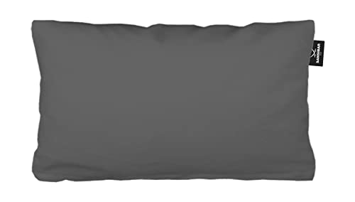 Sansibar Uni Jersey Kissenhülle, 40x80 cm, mit edlem Fähnchen am Steg, Perfekter, faltenfreier Sitz (40x80 cm, anthrazit, 1) von Sansibar