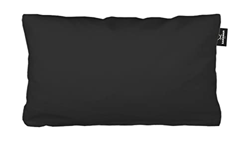 Sansibar Uni Jersey Kissenhülle, 40x80 cm, mit edlem Fähnchen am Steg, Perfekter, faltenfreier Sitz (40x80 cm, schwarz, 1) von Sansibar