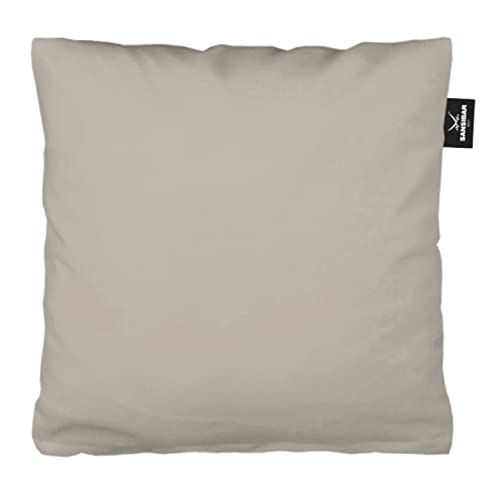 Sansibar Uni Jersey Kissenhülle, 80x80 cm, edlem Steg-Fähnchen (Taupe) von Sansibar