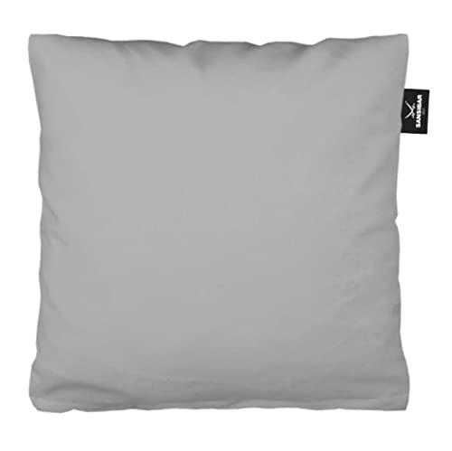 Sansibar Uni Jersey Kissenhülle, 80x80 cm, edlem Steg-Fähnchen (Titan) von Sansibar