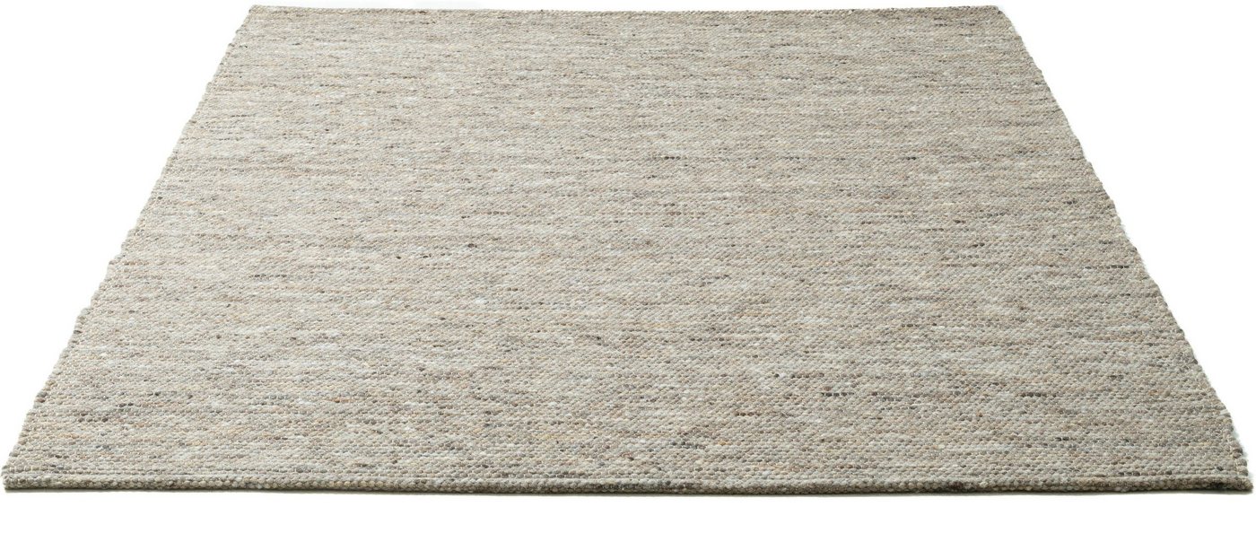 Sansibar Wollteppich Hörnum, rechteckig, Höhe: 12 mm, Handweb Teppich, meliert, reine gewalkte Wolle, handgewebt von Sansibar