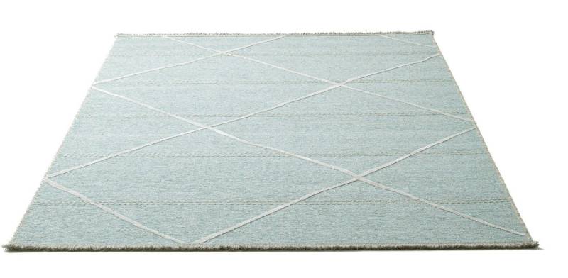 Sansibar Teppich Braderup, rechteckig, Höhe: 2 mm, Flachgewebe, modernes Scandi Design, Motiv Rauten, mit Fransen von Sansibar