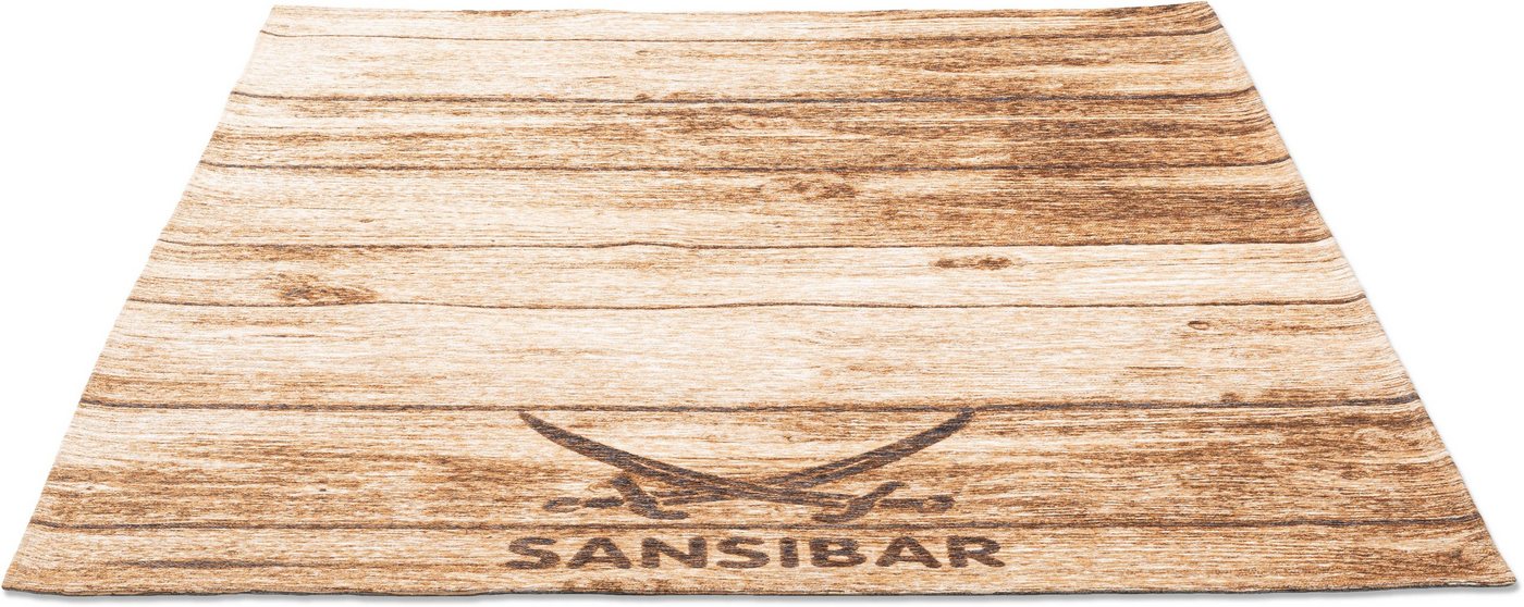 Teppich Keitum 009, Sansibar, rechteckig, Höhe: 3 mm, Flachgewebe, Motiv Holzdielen & gekreuzte Säbel von Sansibar