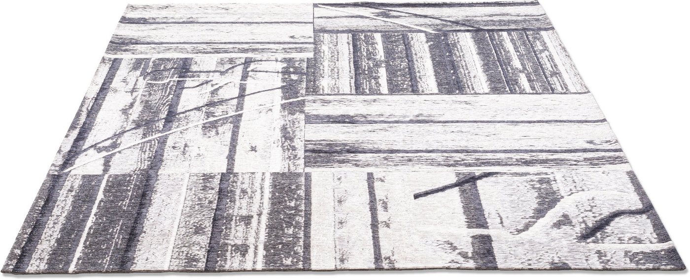 Teppich Keitum 010, Sansibar, rechteckig, Höhe: 3 mm, Flachgewebe, modernes Holz Design, Motiv, gekreuzte Säbel von Sansibar