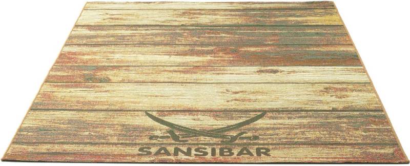 Sansibar Teppich Rantum Beach SA-029, rechteckig, Höhe: 5 mm, Flachgewebe, modernes Design, Motiv Holzdielen, In- & Outdoor geeignet von Sansibar