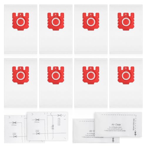 8 Stück Staubsaugerbeutel für Miele Hyclean Pure FJM Staubsauger Complete C1 Compact C1 C2 S24 S256i S290 S299 S300i S399 S500 S578 S700 S799 S4 S6 Series, mit 2 MotorFilter und 2 Abluftfilter von Sansoak