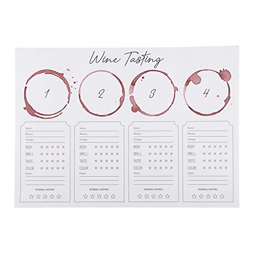 SB Design Studio SIPS Tischsets, Weinprobe, 24 Stück, Papier von Santa Barbara Design Studio