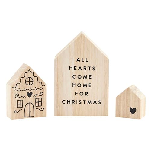 Santa Barbara Design Studio Weihnachtshäuser Mini-Holz-Ferienregal-Dekor, 3er-Set, alle Herzen kommen nach Hause Santa Barbara Design Studio Weihnachtshäuser Mini-Holz-Ferienregal-Dekor, 3er-Set, alle Herzen kommen nach Hause von Santa Barbara Design Studio