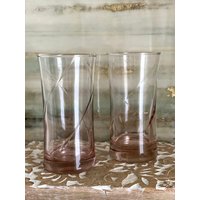 Elegante Blush Swirl Highball Gläser Cocktailgläser Mit Schwerem Boden Für Bar & Zuhause von SantaBarbaraCeramics