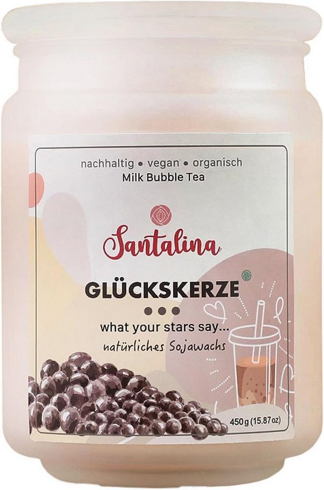 Santalina Duftkerze Milk Bubble Tea Duftkerze – Glückskerze mit zufälliger Botschaft, 13,2x9cm Santalina Duftkerze Milk Bubble Tea Duftkerze – Glückskerze mit zufälliger Botschaft, 13,2x9cm von Santalina