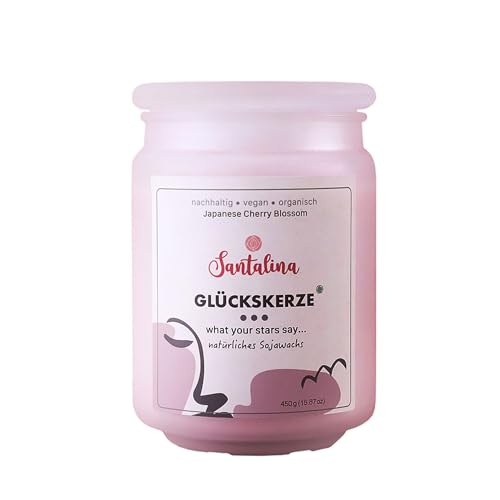 Japanese Cherry Blossom Duftkerze – Glückskerze mit zufälliger Botschaft | zart-blumig & feminin, inspiriert von fernöstlicher Harmonie | 450g Sojawachs im Glas, Brenndauer ca. 45 Std Japanese Cherry Blossom Duftkerze – Glückskerze mit zufälliger Botschaft | zart-blumig & feminin, inspiriert von fernöstlicher Harmonie | 450g Sojawachs im Glas, Brenndauer ca. 45 Std von Santalina