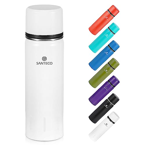 SANTECO Thermoskanne Thermosflasche Edelstahl 1l, 500ml, Auslaufsicher Isolierflasche mit Trinkbecher für unterwegs, Thermoskanne Kaffee & Tee für Kinder, Sport, BPA-Frei, 24H Kalt & 12H Heiß von SANTECO