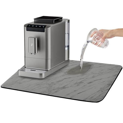 Santentre Unterlage Kaffeemaschine Abtropfmatte Geschirr Abtropfmatte Spüle 60 x 40 cm,Fleck verstecken Saugstarke Barmatte,rutschfeste Unterlage für Kaffeemaschine, Küche von Santentre
