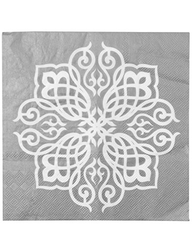 20 Serviettes en Papier Mariage Oriental Argent 33 x 33 cm von Santex